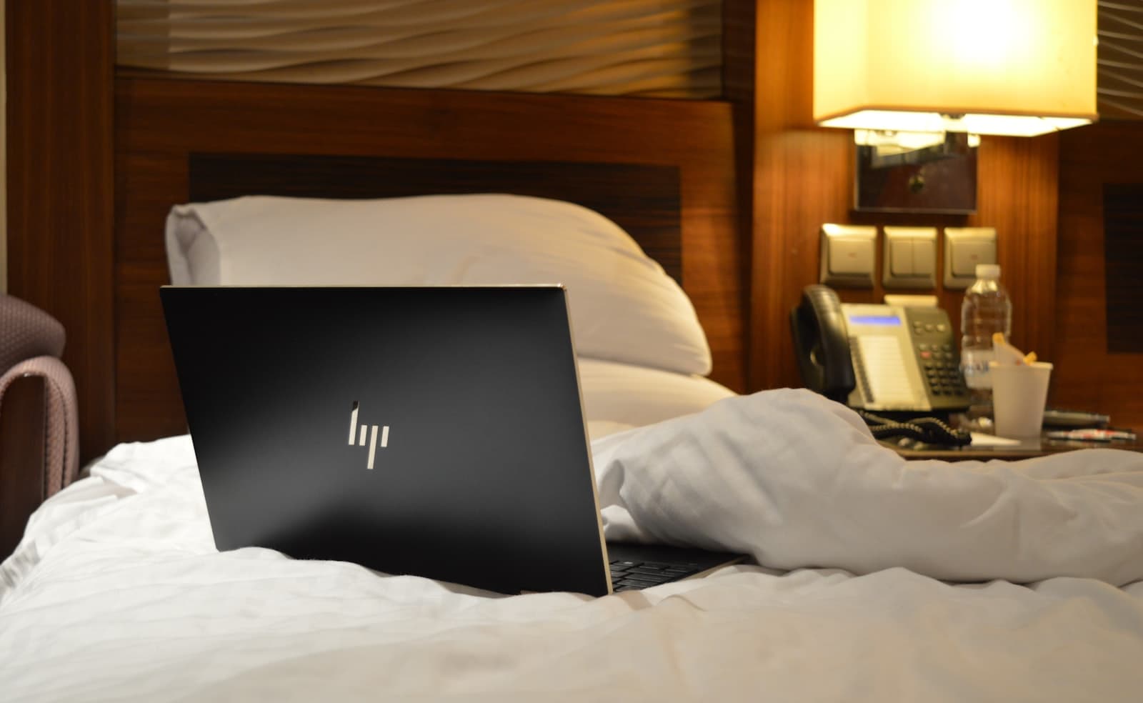 Laptop with a hotel website under development