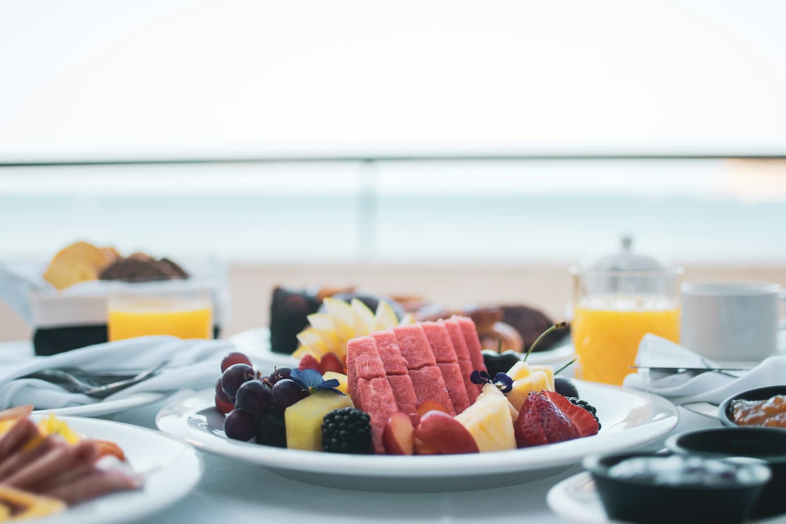Set breakfast table in morning light